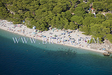 Aerial view of beach in Brela