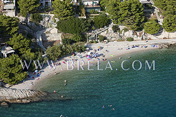 Aerial view of beach in Brela