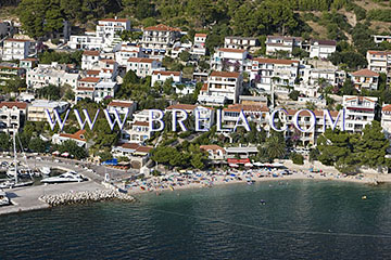 Aerial view of beach in Brela