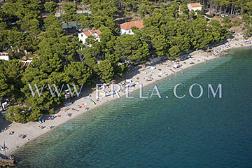 Aerial view of beach in Brela