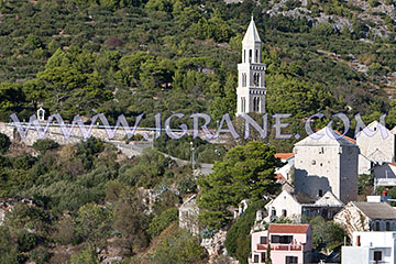 Aerial view of beach in Igrane