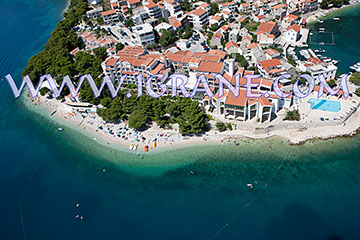 Aerial view of beach in Igrane