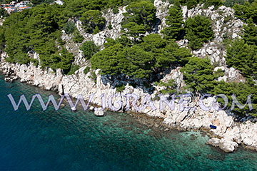 Aerial view of beach in Igrane