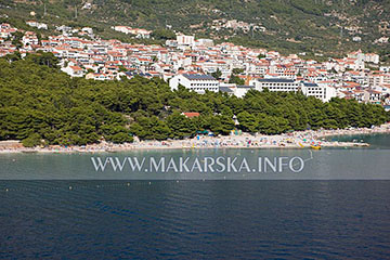 beach in Makarska - aerial view