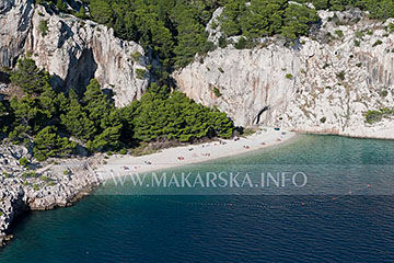 beach in Makarska - aerial view