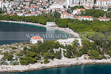 beach in Makarska - aerial view