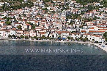 beach in Makarska - aerial view