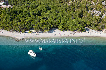 beach in Makarska - aerial view