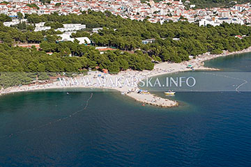 beach in Makarska - aerial view