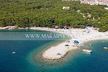 beach in Makarska - aerial view