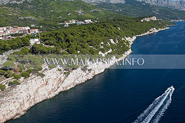 beach in Makarska - aerial view