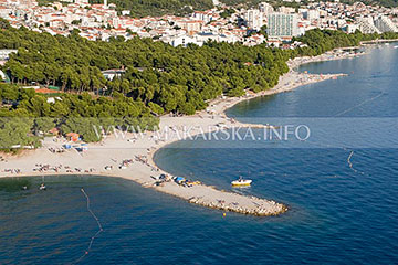 beach in Makarska - aerial view