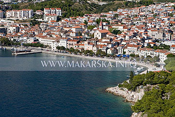 beach in Makarska - aerial view