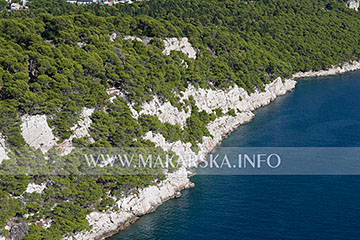 beach in Makarska - aerial view